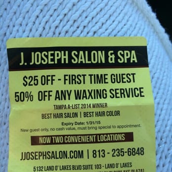 J. Joseph Salon - No where on here does it state that this offer only valid for appointments with our new stylists or limited stylist - Hair Stylists Near Me - Land O' Lakes, Florida J. Joseph Salon - No where on here does it state that this offer only valid for appointments with our new stylists or limited stylist - Hair Stylists Near Me - Land O' Lakes, Florida