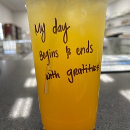 Cucumber Tea with a beautiful message written on every cup