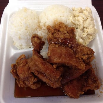 Sugoi - Garlic chicken plate with mac salad and rice. - Japanese Near Me - Honolulu, Hawaii Sugoi - Garlic chicken plate with mac salad and rice. - Japanese Near Me - Honolulu, Hawaii