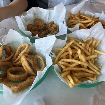 The Boiling Crab - Fried oysters, Fried Calamari, lemon pepper fries. (Forgot to take a pic of our shrimp and clams) - Cajun/Creole Near Me - San Jose, California The Boiling Crab - Fried oysters, Fried Calamari, lemon pepper fries. (Forgot to take a pic of our shrimp and clams) - Cajun/Creole Near Me - San Jose, California
