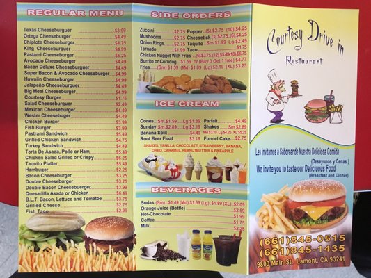 Menu photo 7 Courtesy Drive-In Lamont, CA