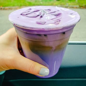 Coffeeholic House - Purple Haze (ube latte), 4/5. IG: @take.a.bite.with.me - Coffee & Tea Near Me - Seattle, Washington