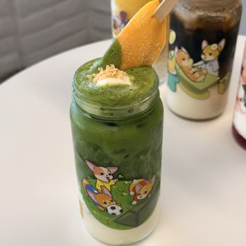 Boba Pup - Mango Matcha Latte - Bubble Tea Near Me - Santa Clara, California