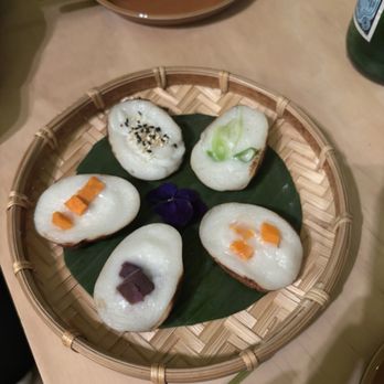 Tanzie's - Khanom Krok (taro, sweet potato, sesame, and green onion) - Salad Near Me - Berkeley, California