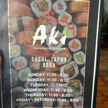 Aki Japanese Fusion - Menu with hours - Sushi Bars Near Me - Freeport, Maine Aki Japanese Fusion - Menu with hours - Sushi Bars Near Me - Freeport, Maine