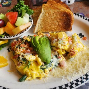 Black Bear Diner Walnut Creek - Two egg scramble with fruit instead of potatoes. - American Near Me - Walnut Creek, California