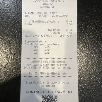 Anthony's Coal Fired Pizza & Wings - $28 lunch - Pizza Near Me - Allentown, Pennsylvania Anthony's Coal Fired Pizza & Wings - $28 lunch - Pizza Near Me - Allentown, Pennsylvania