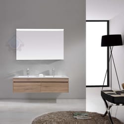 Homegear Australia - IBIZA 1500mm Wall Hung Wood Grain Timber Veneer Bathroom Vanity Soft Closing Product Code: HG1512.15C