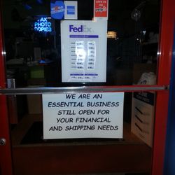 We are an Essential business Open for financial, notary and shipping services.