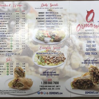 Osmow's Shawarma - Take-out Menu. Nov 20, 2018 - Mediterranean Near Me - Ajax, Ontario