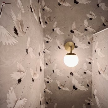 VIP Wallpapering - Excellent wallpapering in a very challenging bathroom for wallpaper. - Wallpapering Near Me