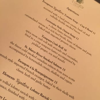 The Evergreen Restaurant and Lounge - Love the menu ! - Canadian (New) Near Me - Banff, Alberta