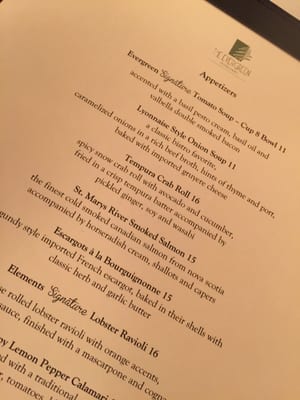 Menu photo 3 The Evergreen Restaurant and Lounge Banff, AB