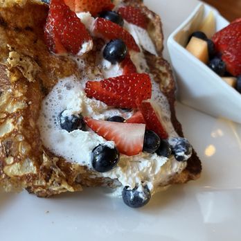 Leo & Leto's - Croissant French toast.  Husband LOVED it. - Wine Tasting Room Near Me - Freeland, Washington