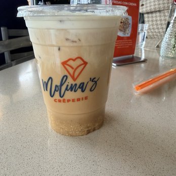 Molinas Creperie - Mazapan latte - great flavor but not a fan of the chunks on the bottom - Creperies Near Me - Buckeye, Arizona Molinas Creperie - Mazapan latte - great flavor but not a fan of the chunks on the bottom - Creperies Near Me - Buckeye, Arizona