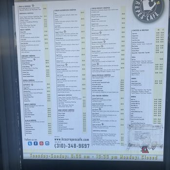 KC's Crepes Cafe - Menu - Coffee & Tea Near Me - Los Angeles, California KC's Crepes Cafe - Menu - Coffee & Tea Near Me - Los Angeles, California