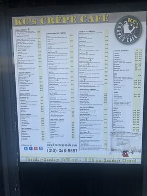 Menu photo 1 KC's Crepes Cafe Los Angeles, CA Menu photo 1 KC's Crepes Cafe Los Angeles, CA