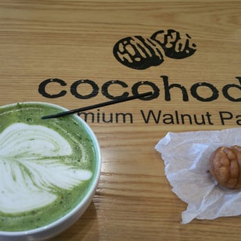 Cocohodo - Green tea latte and Walnut pastry. - Desserts Near Me - Sunnyvale, California