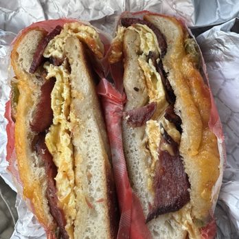 Marigold Bagels - Bacon egg and cheese on jalapeño cheddar bagel - Bagels Near Me - San Diego, California Marigold Bagels - Bacon egg and cheese on jalapeño cheddar bagel - Bagels Near Me - San Diego, California