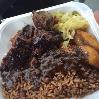 Golden Krust - Bbq Jerk Chicken, rice, Cabbage & Plantains.. BOMB! - Caribbean Near Me - Snellville, Georgia