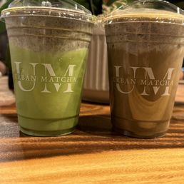 Matcha with black sesame and hojicha with black sesame Matcha with black sesame and hojicha with black sesame