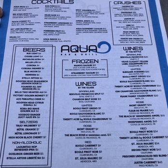 Aqua Bar & Grill - Menu - New American Near Me - Rehoboth Beach, Delaware