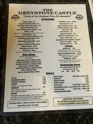 Menu photo 1 Greystone Castle Sturgeon Bay, WI Menu photo 1 Greystone Castle Sturgeon Bay, WI