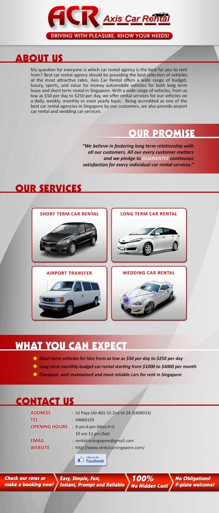 ACR CAR RENTAL - Updated December 2024 - Ubi Avenue 1, Marne, Singapore ...