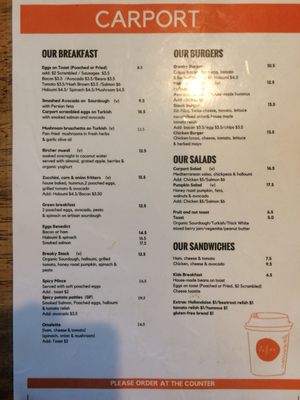 Menu photo 1 carport cafe Cannon Hill, QLD