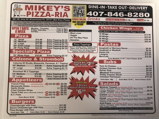 Menu photo 4 Mikey's Pizza-Ria Kissimmee, FL Menu photo 4 Mikey's Pizza-Ria Kissimmee, FL