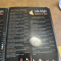 India Delight Bistro & Bar - Food menu