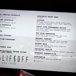 Bar menu