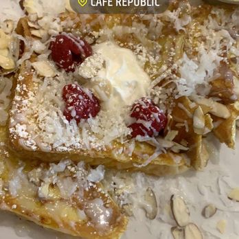 Cafe Republic - Coconut almond French toast - Breakfast & Brunch Near Me - Fort Worth, Texas