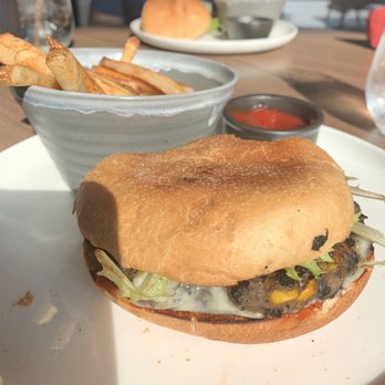 Paloma - Black Bean Burger & fries- delicious! - Bars Near Me - Greenville, South Carolina Paloma - Black Bean Burger & fries- delicious! - Bars Near Me - Greenville, South Carolina