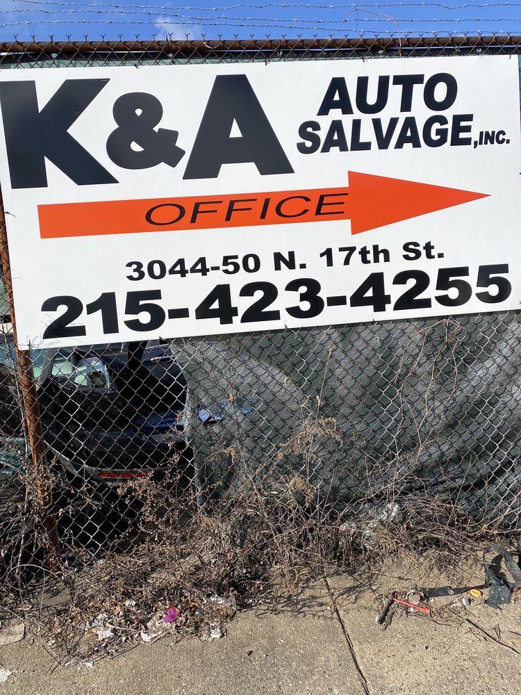 K & A AUTO SALVAGE 2160 E Somerset St, Philadelphia, Pennsylvania