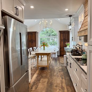 Sawkill Lumber Company - Reclaimed wood floors in kitchen. - Building Supplies Near Me - Brooklyn, New York Sawkill Lumber Company - Reclaimed wood floors in kitchen. - Building Supplies Near Me - Brooklyn, New York