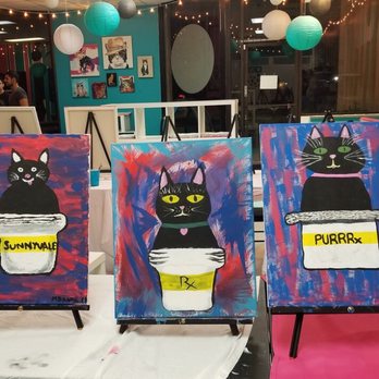 PHX Cat Cafe - Our paint night art work! :) - Pet Adoption Near Me - Phoenix, Arizona PHX Cat Cafe - Our paint night art work! :) - Pet Adoption Near Me - Phoenix, Arizona