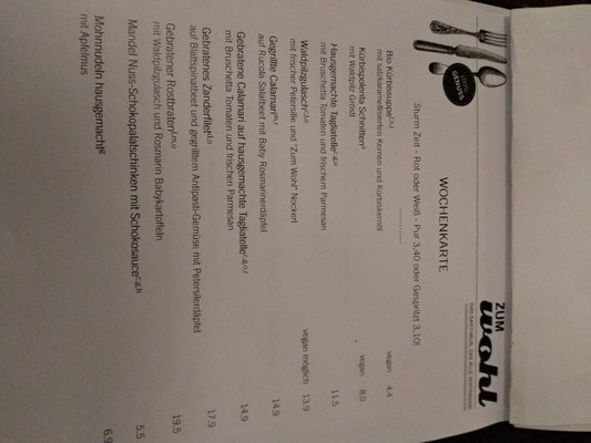 Menu photo 8 Zum Wohl Gasthaus Vienna, 9 Menu photo 8 Zum Wohl Gasthaus Vienna, 9