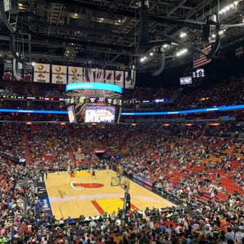 Miami-Dade Arena - Broad view of the AAA arena basketball floor.  Lots of empty seats--where are you, Heat fans??? - Stadiums & Arenas Near Me - Miami, Florida
