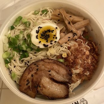 Raijin Ramen - One of my daughter’s black roasted garlic Tonkotsu ramen bowl from 11/20/21 minus the ginger - Ramen Near Me - Tucson, Arizona Raijin Ramen - One of my daughter’s black roasted garlic Tonkotsu ramen bowl from 11/20/21 minus the ginger - Ramen Near Me - Tucson, Arizona