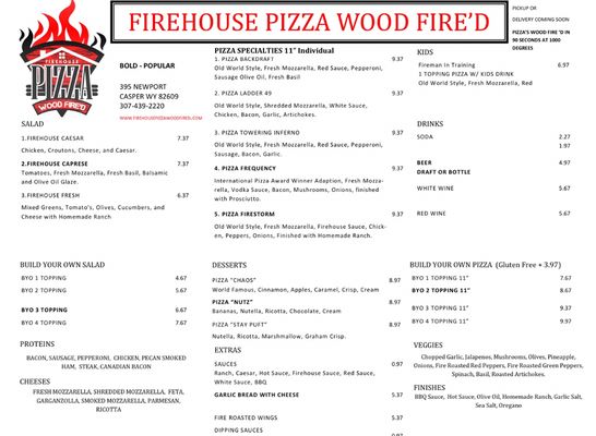 Menu photo 3 Firehouse Pizza Wood Fired Casper, WY Menu photo 3 Firehouse Pizza Wood Fired Casper, WY