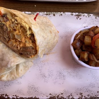 Red Maple - Brisket breakfast burrito with side of potatoes - Cafes Near Me - Los Angeles, California Red Maple - Brisket breakfast burrito with side of potatoes - Cafes Near Me - Los Angeles, California
