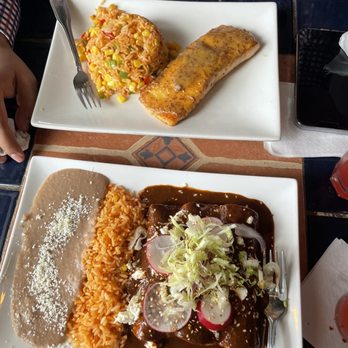 Mesa Azteca - Cheese Enchiladas and salmon - Mexican Near Me - Brooklyn, New York