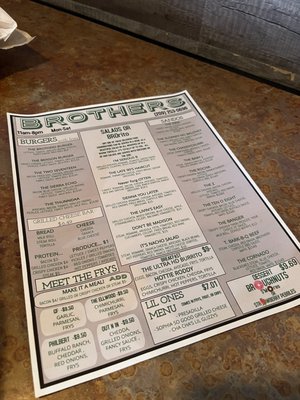 Menu photo 5 Brothers Ripon, CA