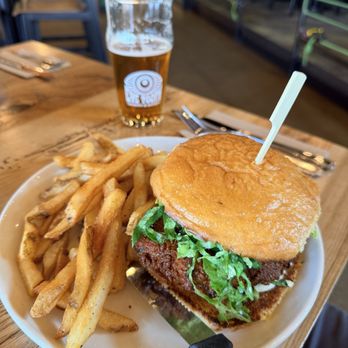 Eye Tooth - Nashville Hot Chicken Burger with fries - Pizza Near Me - Anchorage, Alaska