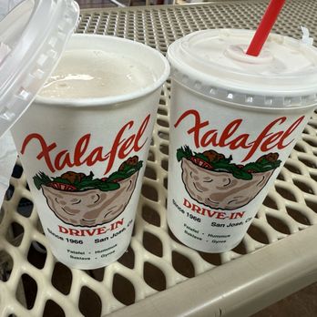 Falafel's Drive-In - Two Banana Shakes - Middle Eastern Near Me - San Jose, California