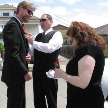 Legacy Limousine Service - Our driver helping pin up my new hubby - Limos Near Me Legacy Limousine Service - Our driver helping pin up my new hubby - Limos Near Me