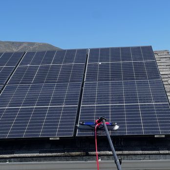 Flow Window Cleaning - Difficult to access solar panels are cleaned safely. Using multi-surface scrubbing pads your solar panel energy absorption will increase. - Window Washing Near Me - Burlingame, California Flow Window Cleaning - Difficult to access solar panels are cleaned safely. Using multi-surface scrubbing pads your solar panel energy absorption will increase. - Window Washing Near Me - Burlingame, California