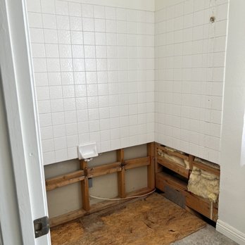 LV Home Service - Before. Tub in the upstairs bathroom was leaking only when tub was full so it caused a lot of slow damage. - General Contractors Near Me - Las Vegas, Nevada