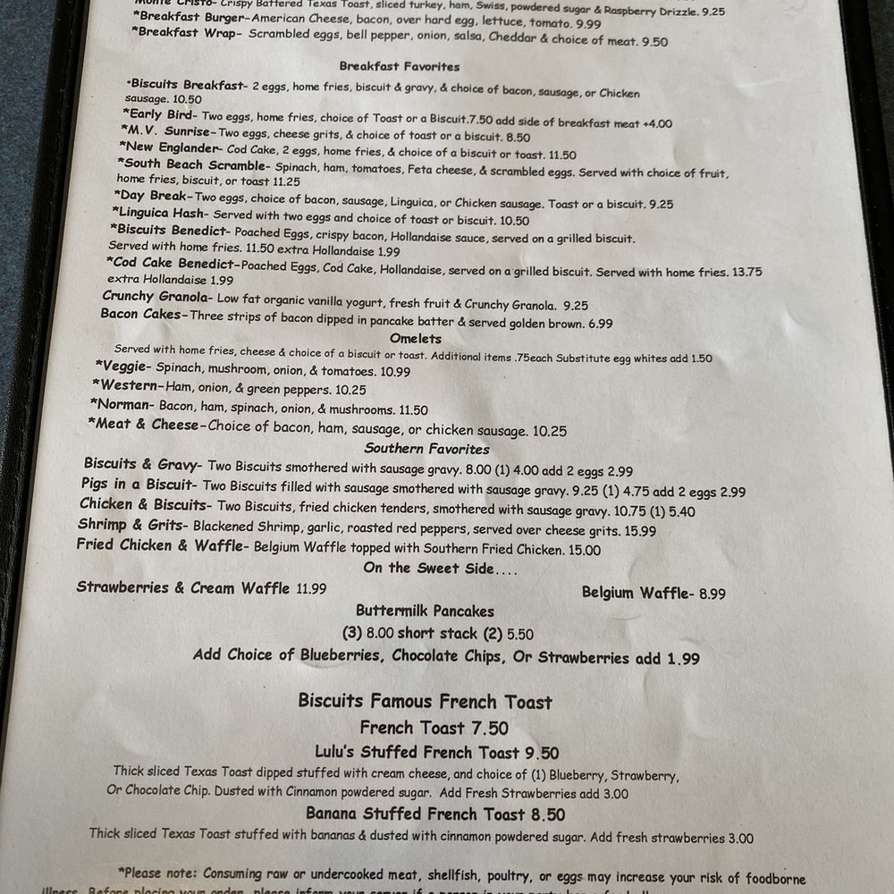Biscuits - Menu - Breakfast & Brunch Near Me - Oak Bluffs, Massachusetts Biscuits - Menu - Breakfast & Brunch Near Me - Oak Bluffs, Massachusetts